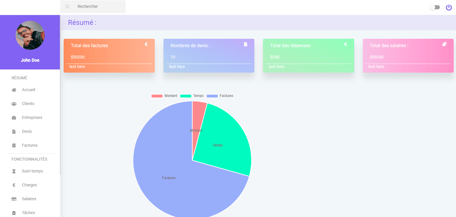 image site web plateforme facturation
